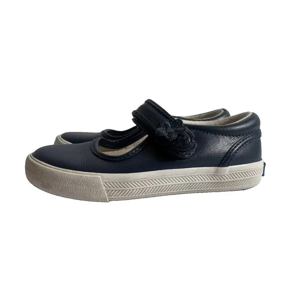 Keds Girls Navy Mary Jane Sneakers Hook Loop School Shoes Youth Size 12